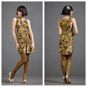 BHLDN Anthropologie Starburst Floral Silk Dress